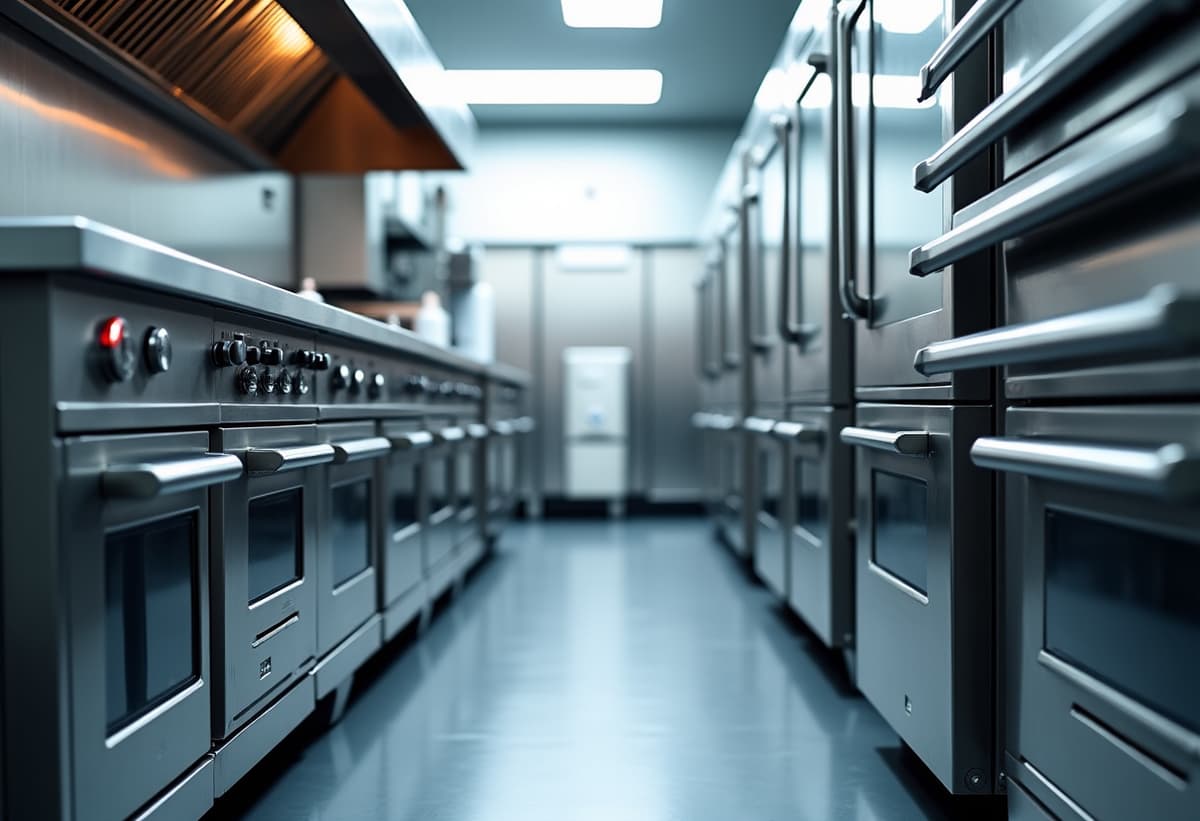 technician fixing commercial kitchen equipment