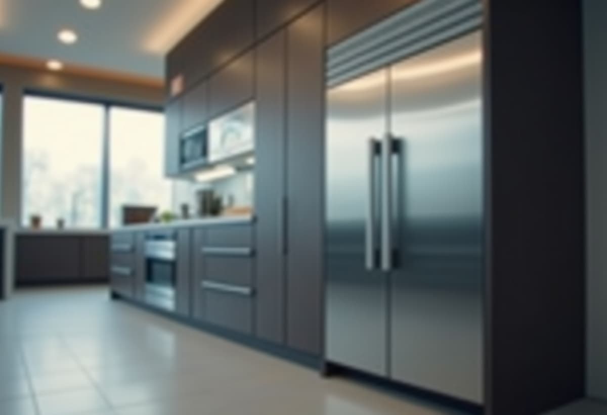 sacramento appliance repair technician performing maintenance on luxury refrigerator background image