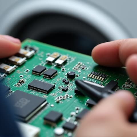 Agitator replacement in a top-load washer in Sacramento. A technician is seen replacing the agitator component of a top-loading washing machine, addressing common issues with washing efficiency.