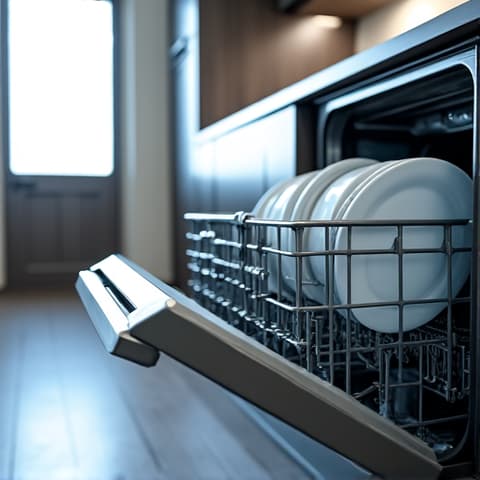 Emergency Dishwasher Fix in Carmichael. Technician repairing a leaking dishwasher, preventing water damage.