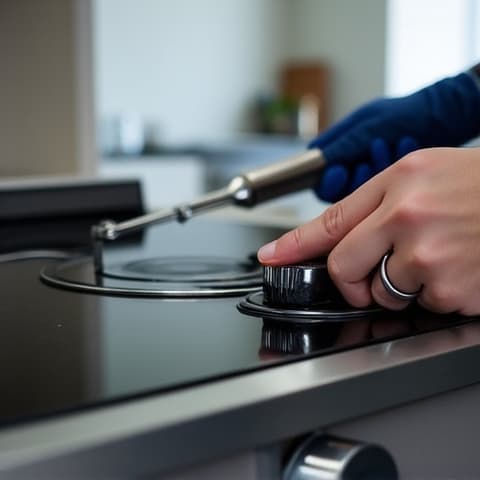 Emergency Oven Repair in Downtown Sacramento. Technician troubleshooting an oven for a restaurant, ensuring cooking operations resume quickly.