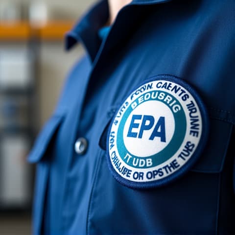 An EPA-certified technician performing repairs on a high-end luxury refrigerator, adhering to environmental standards and showcasing professional expertise. A technician in uniform, wearing gloves and safety glasses, working on the interior components of a large luxury refrigerator.