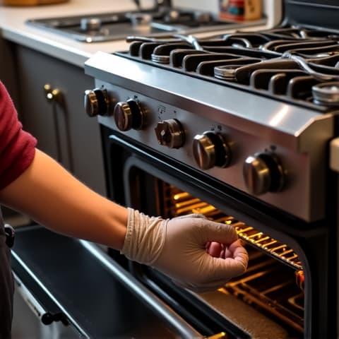 A technician repairing a Sub-Zero refrigerator in a Sacramento home. The image showcases the repair process with focus on the intricate components of the luxury appliance.