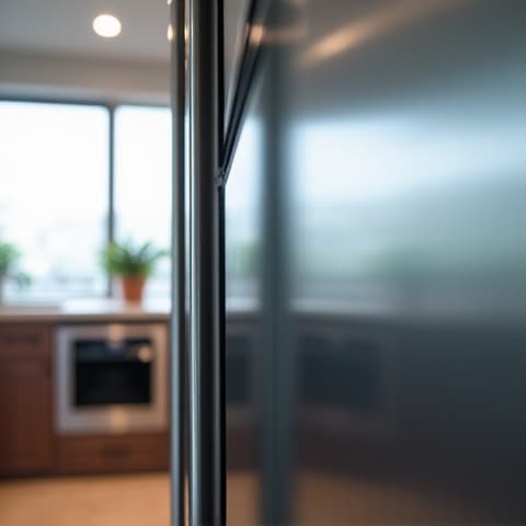 Sub-Zero refrigerator repair in a luxurious Sacramento home. Expert technician fixing high-end appliance along HWY 50 corridor.