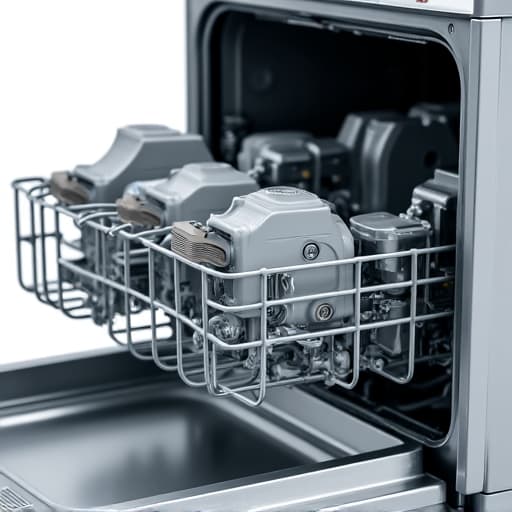 Dishwasher repair technician inspecting a faulty drain pump in Sacramento